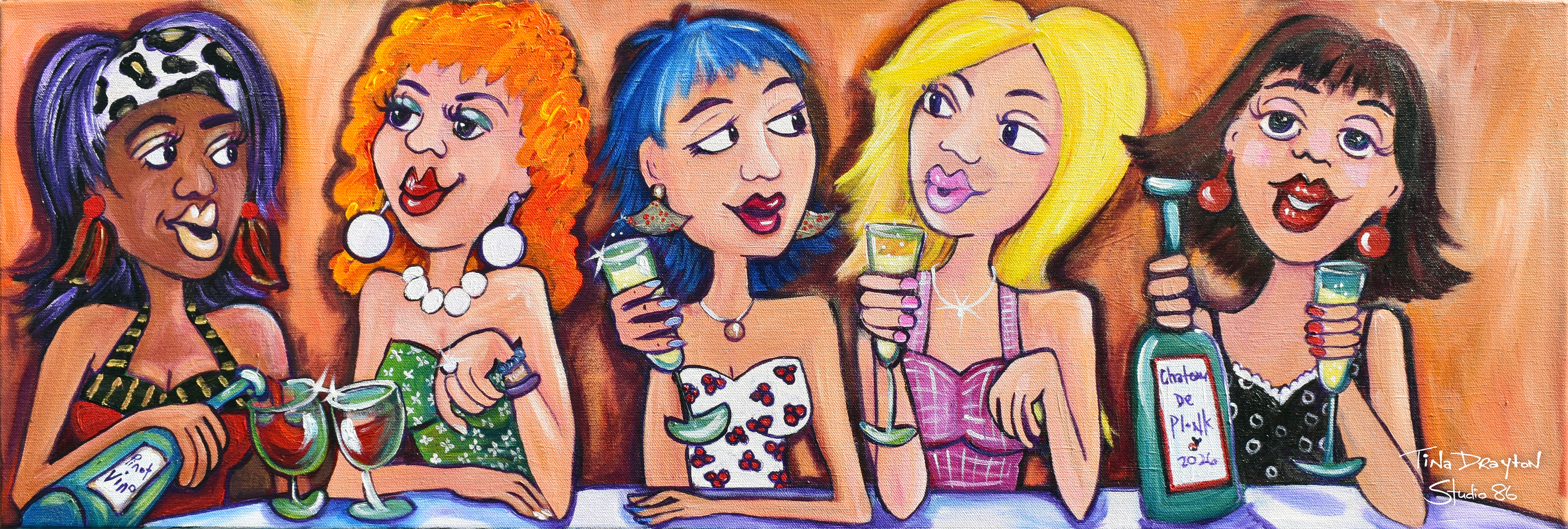 Girls Night Out Block Print