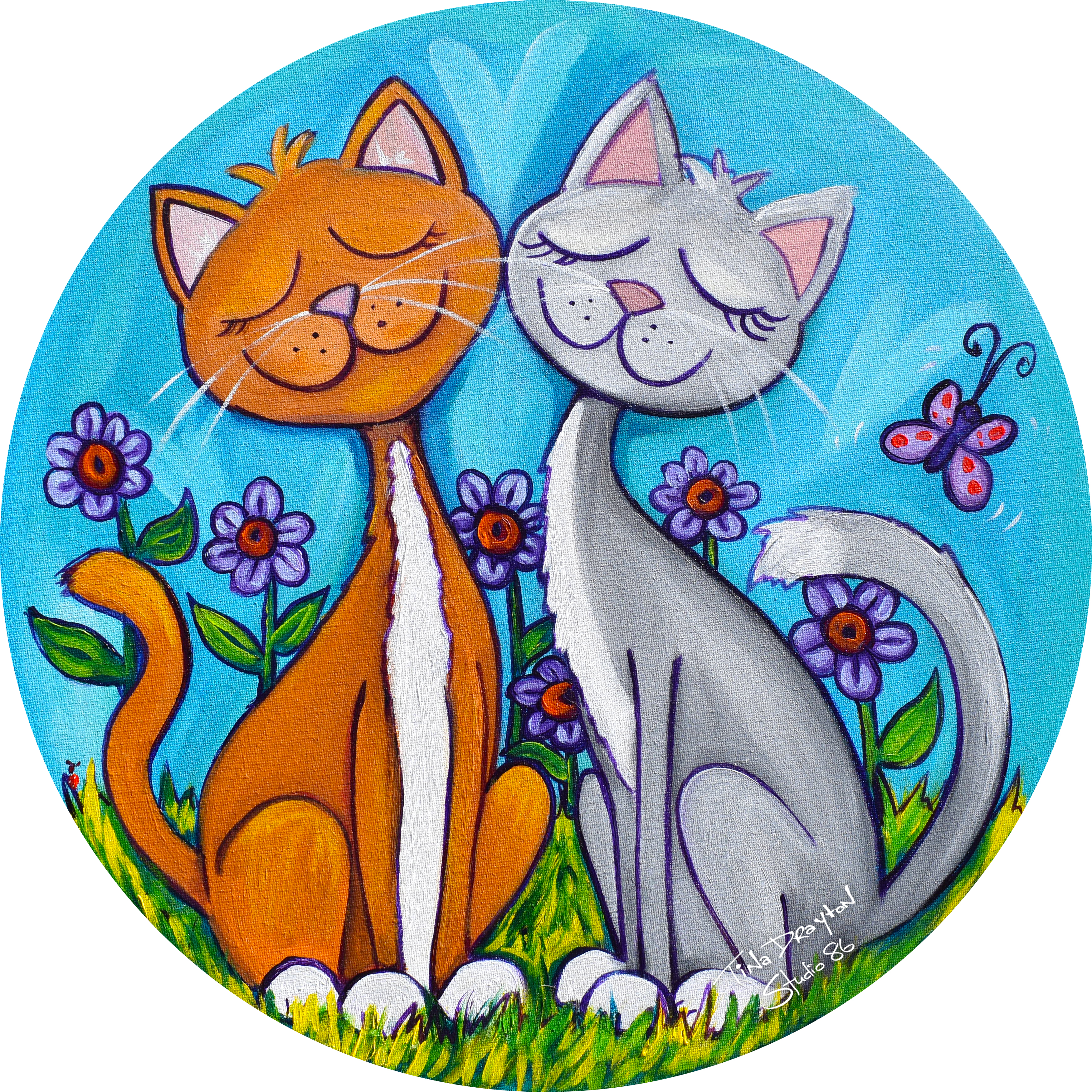 Cat Love Original Painting