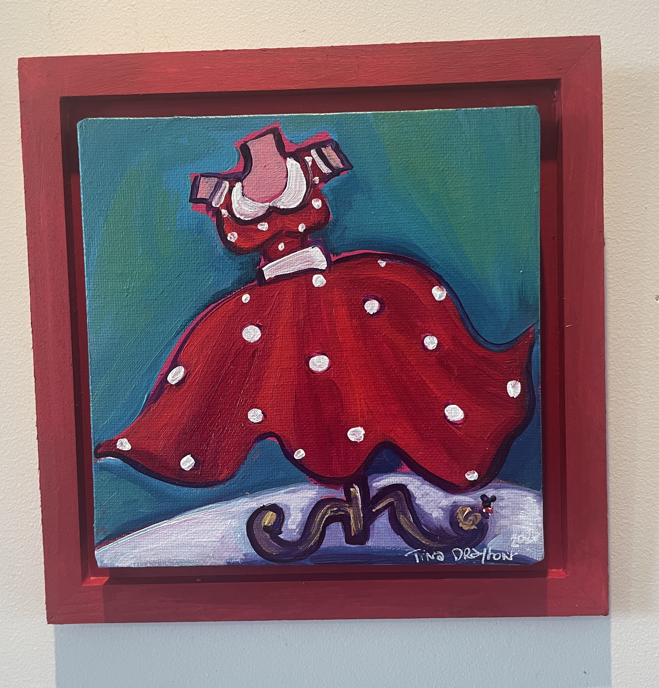 Mini Polka Dot Dress Original Painting