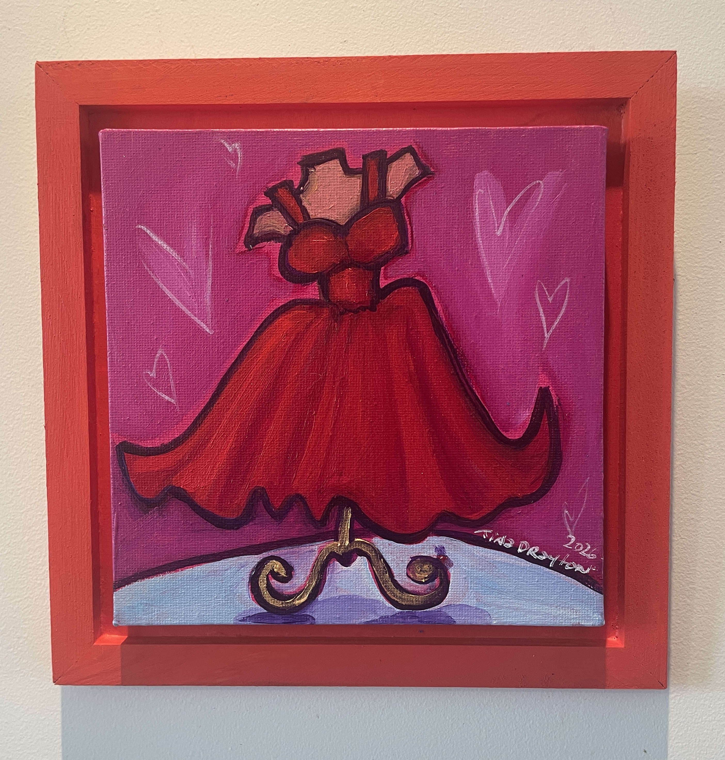 Mini Red Glam Dress Original painting