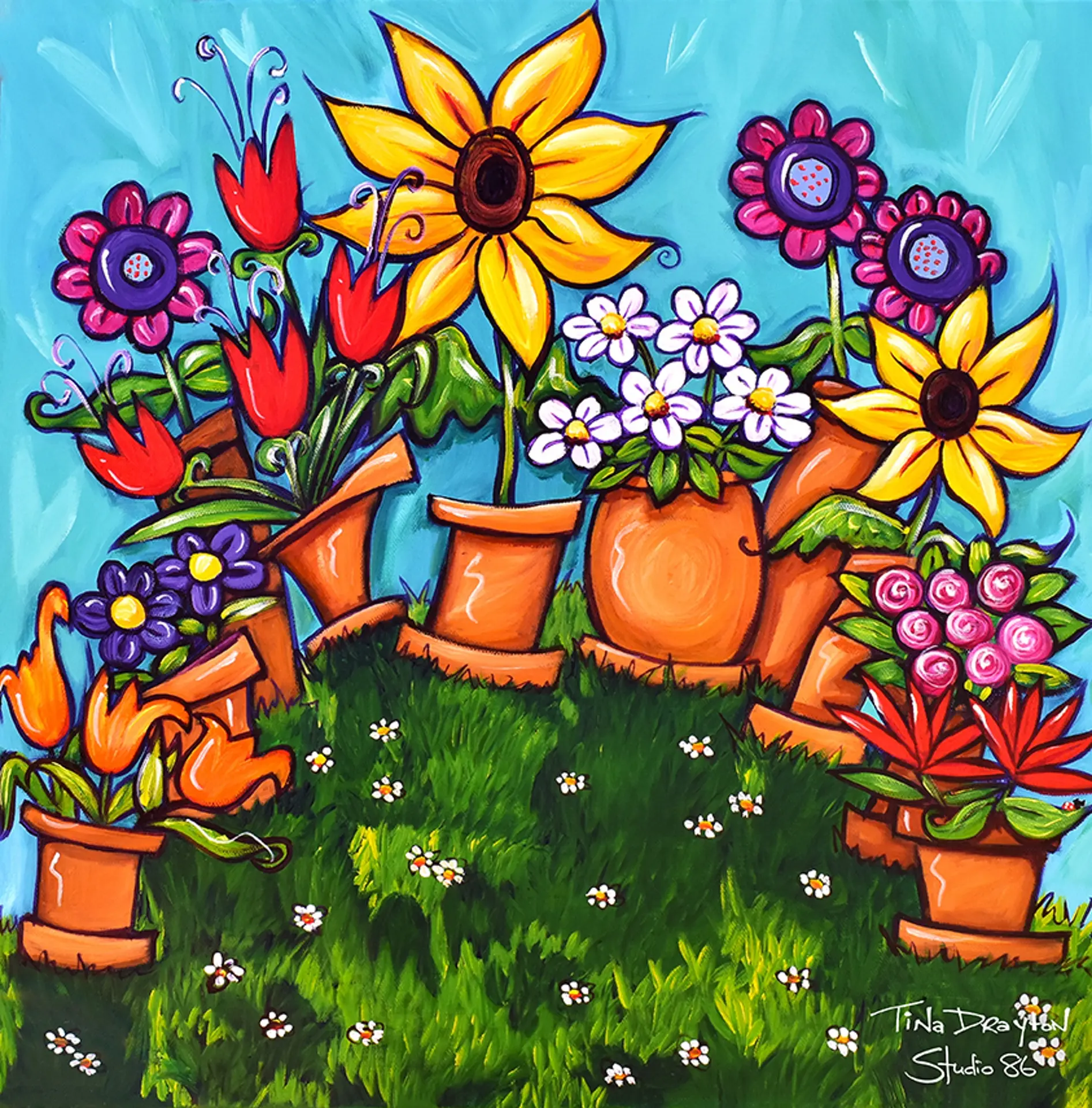 Terracotta Pots Block Print