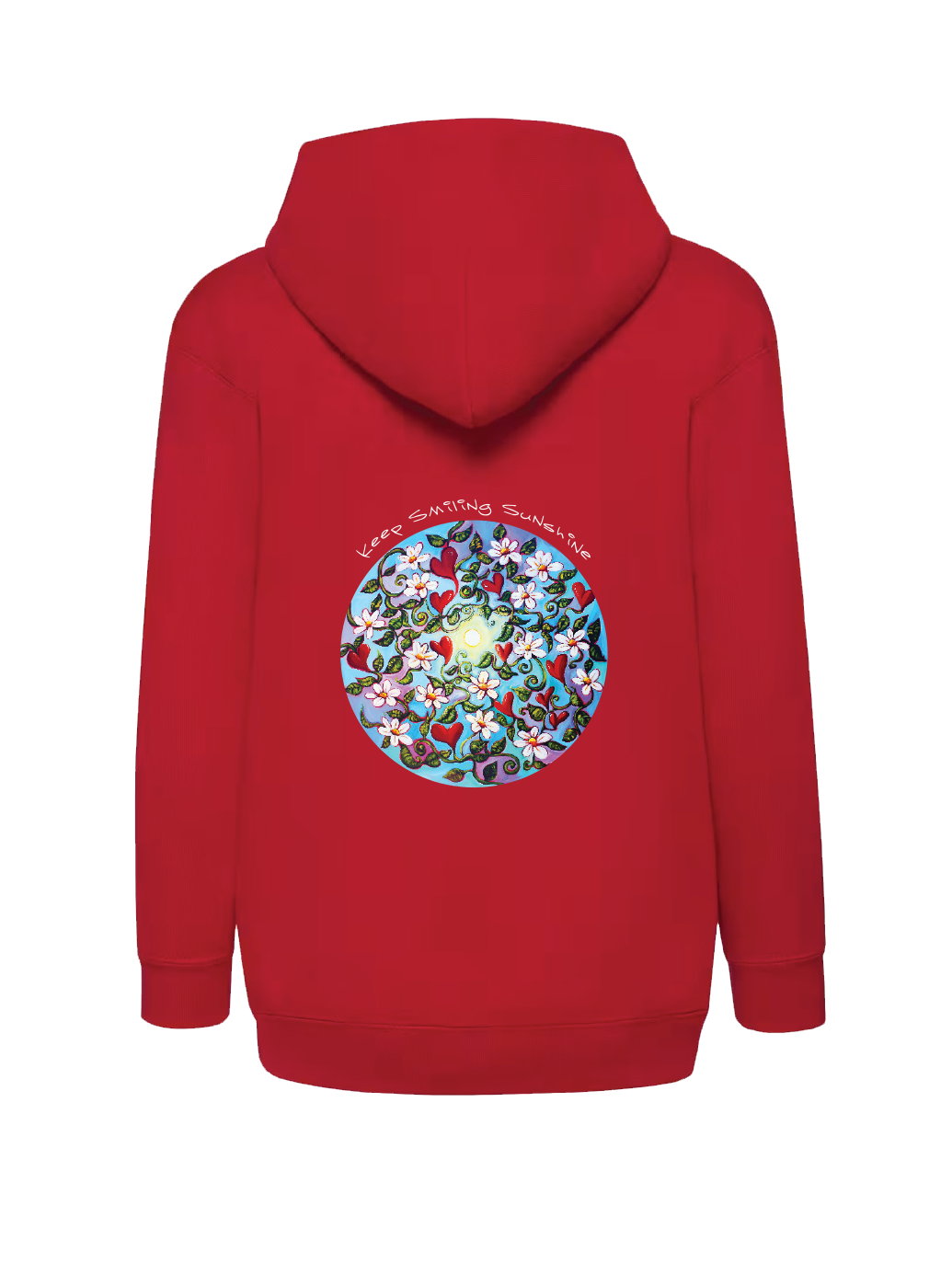 Keep Smiling Kids Hoodie Red