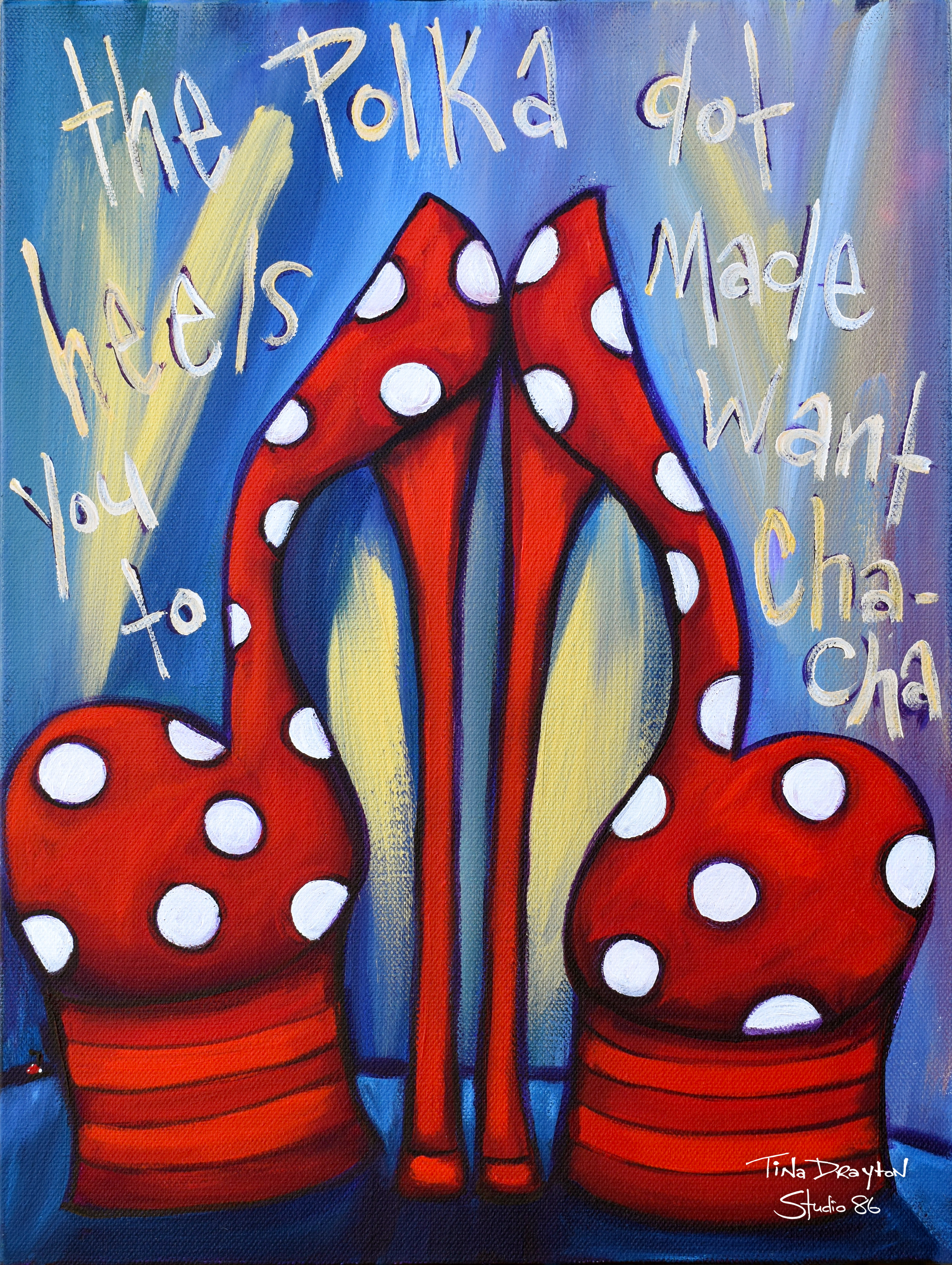 Cha-Cha Heels block Print