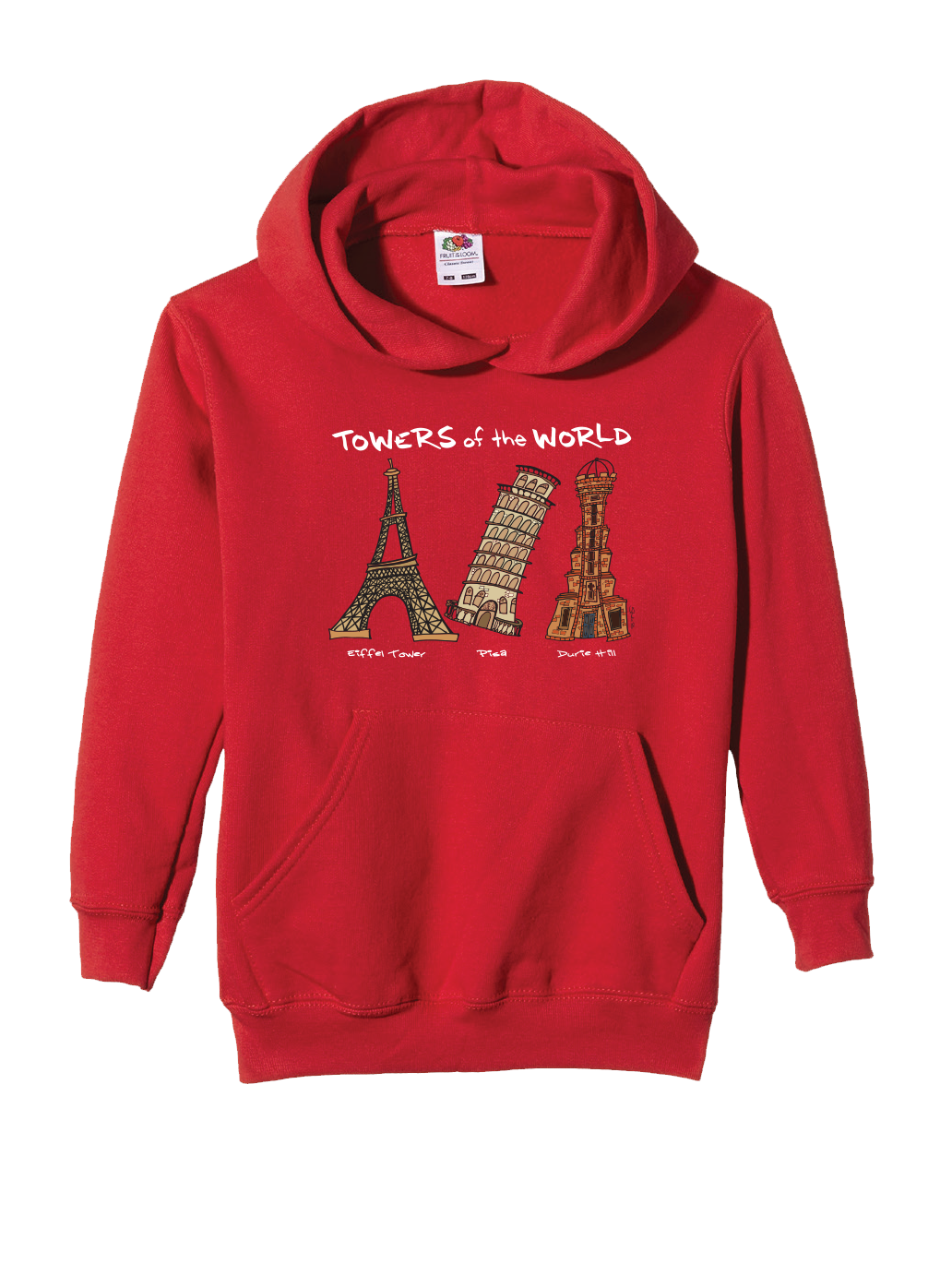 Towers of the World Kids Hoodie Red