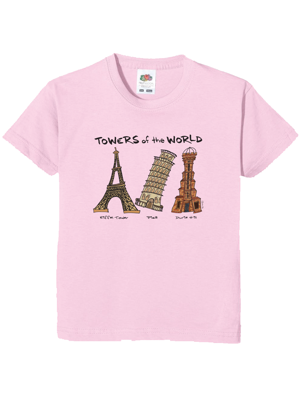 Towers of the World kids Tee Pink