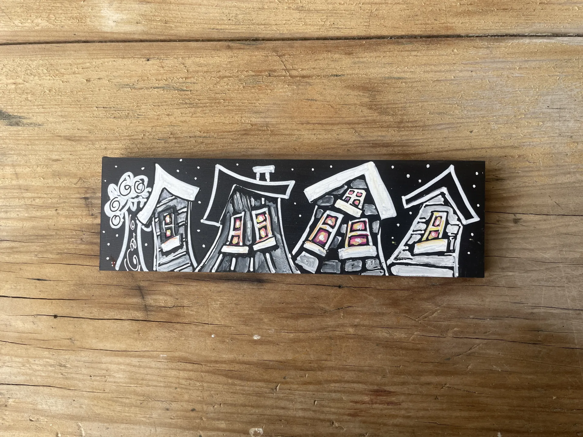 B&W Night Houses