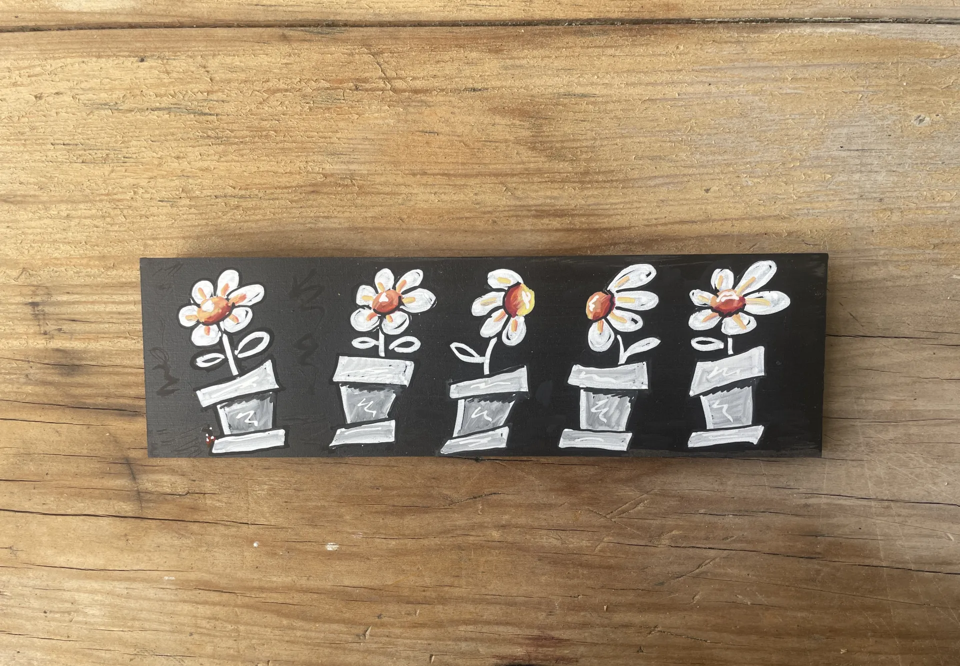 B&W Potted Daisies