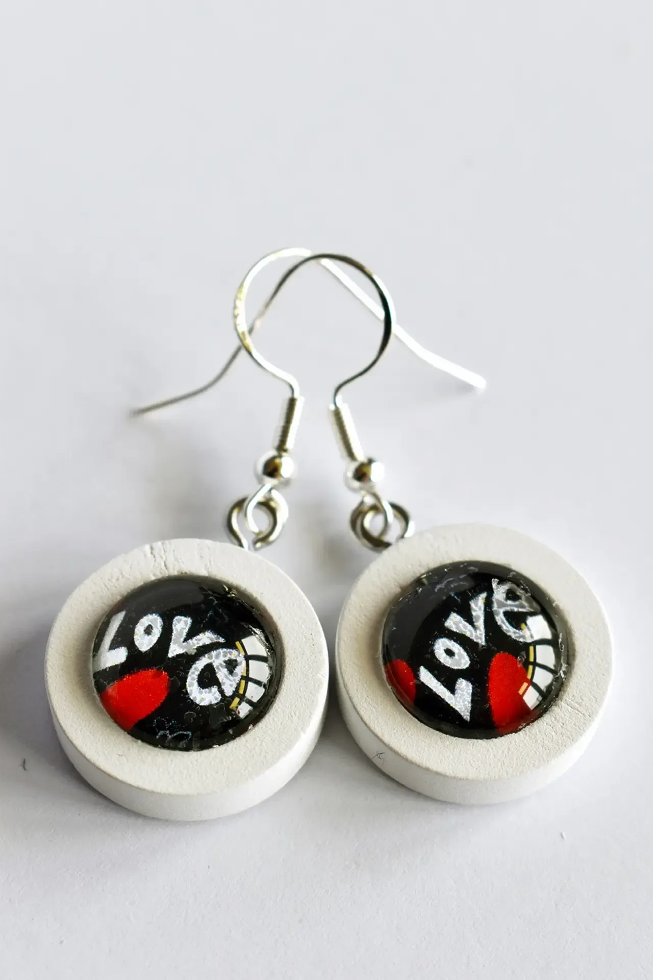 White Love Earrings