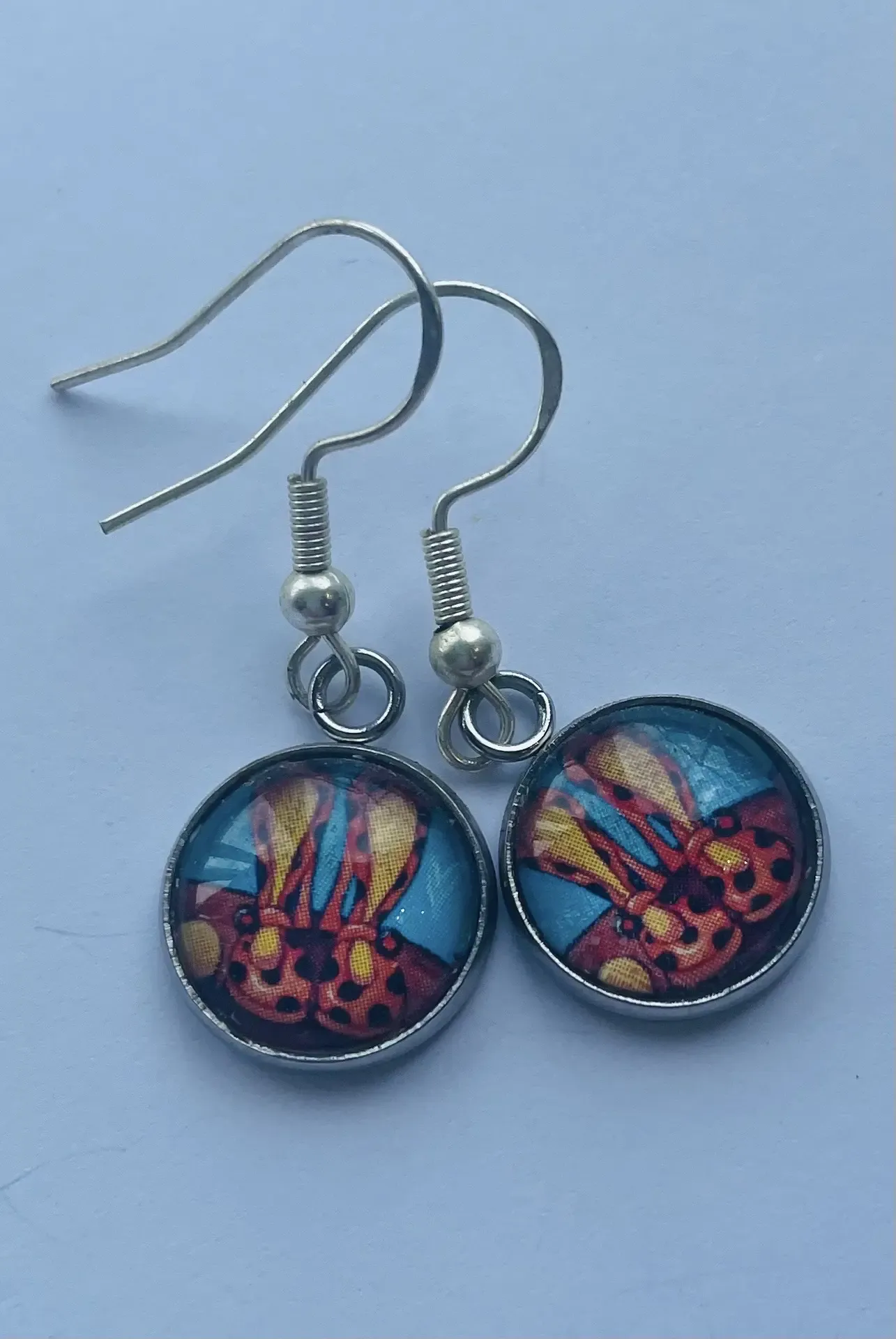 Orange Spotty heel earrings