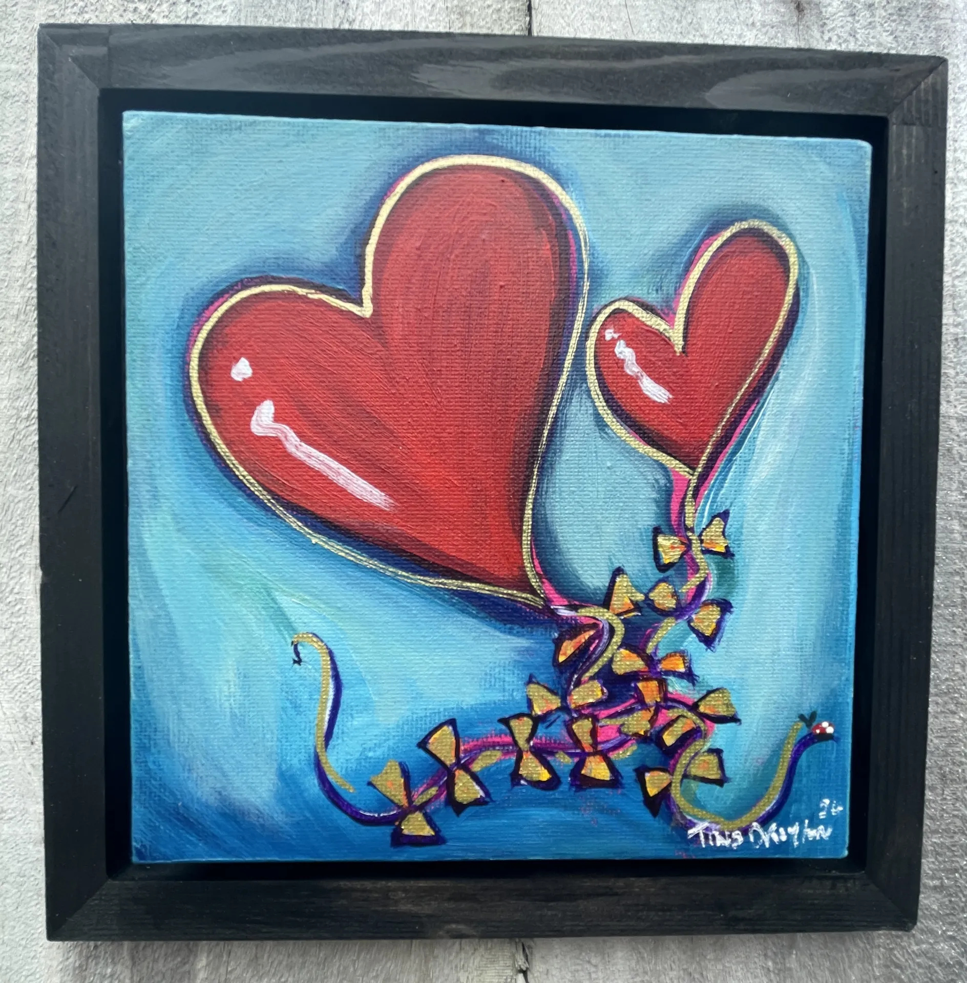 Mini Heart Series Balloons Original painting.