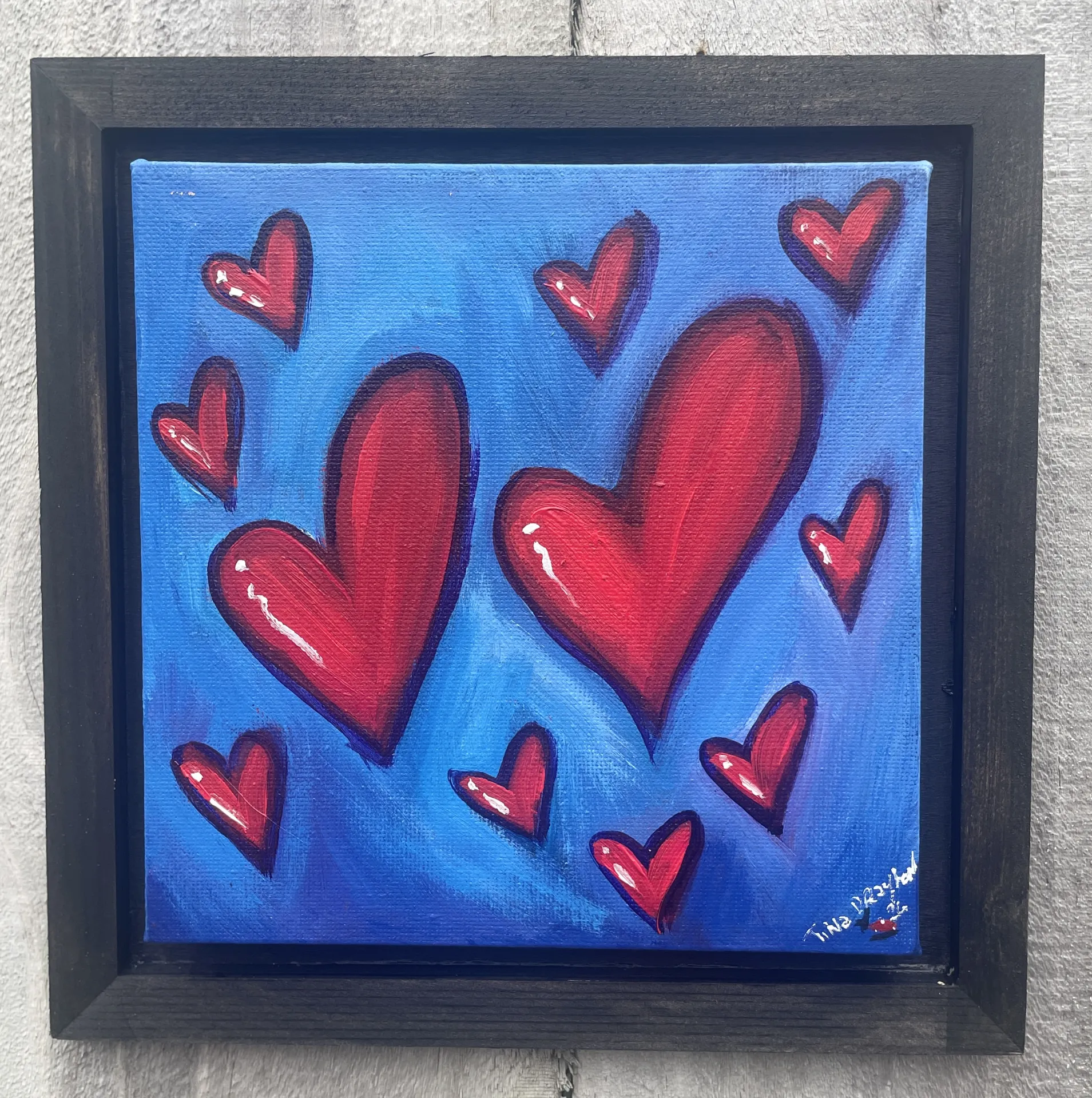 Mini Heart series Floating Original painting