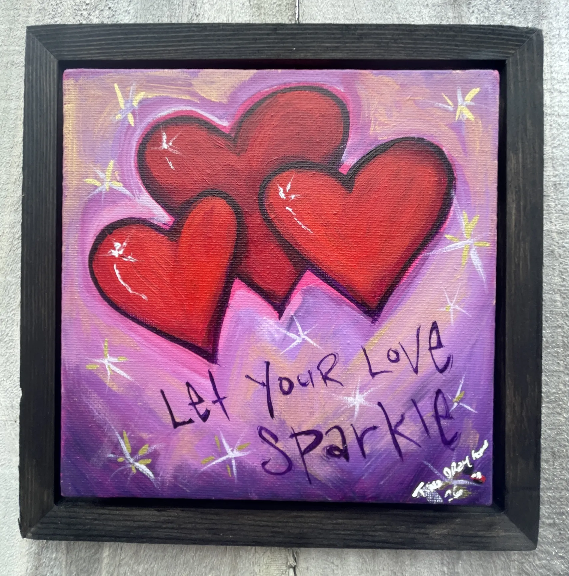 Mini Heart series Sparkle Original Painting