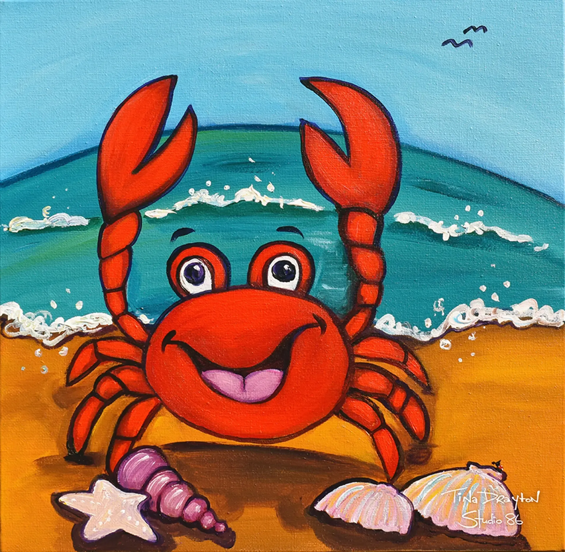 Crabby Block Print