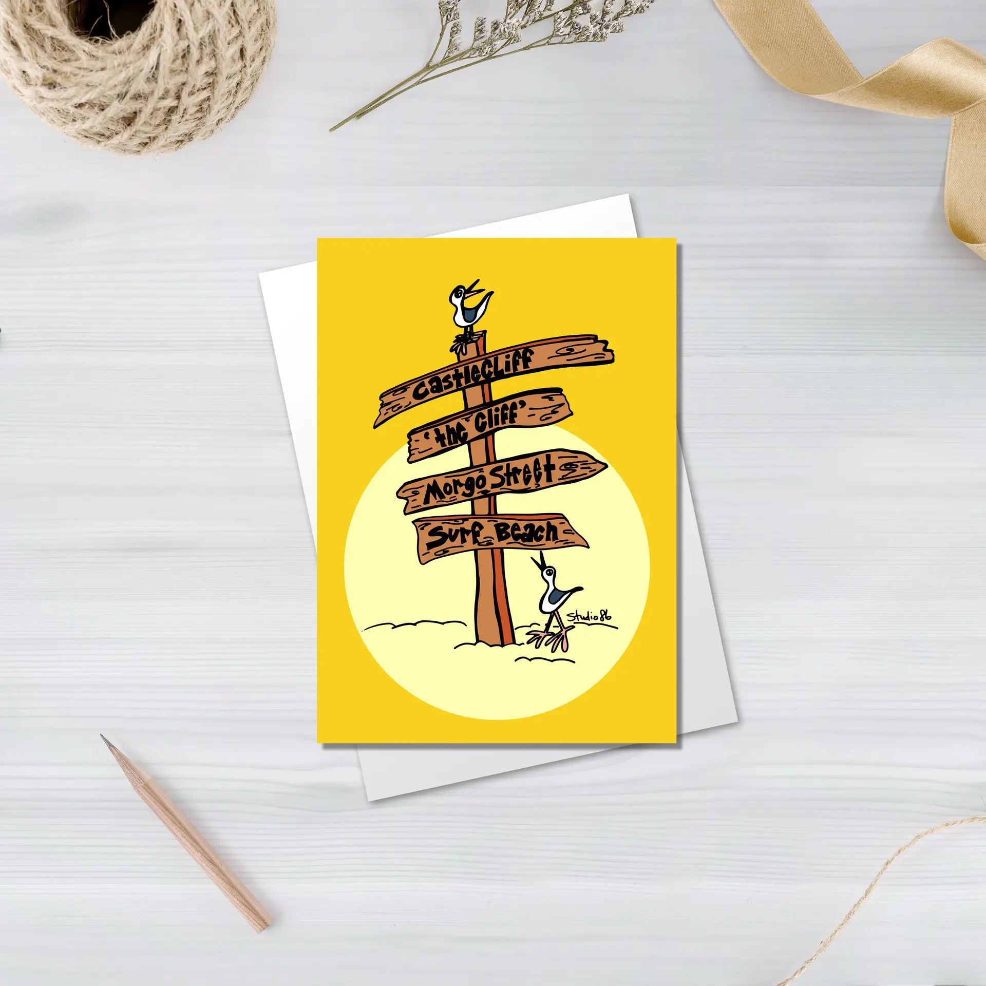 Cliff Sign Greeting Card