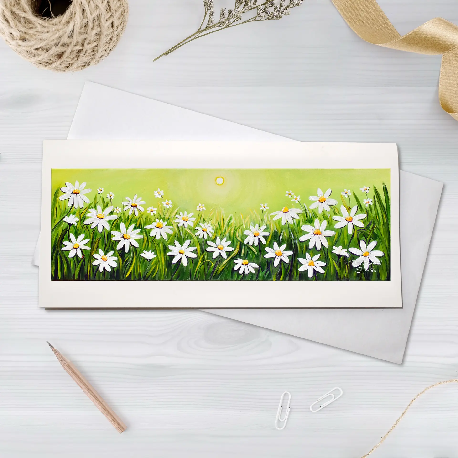 Fresh daisies Greeting card