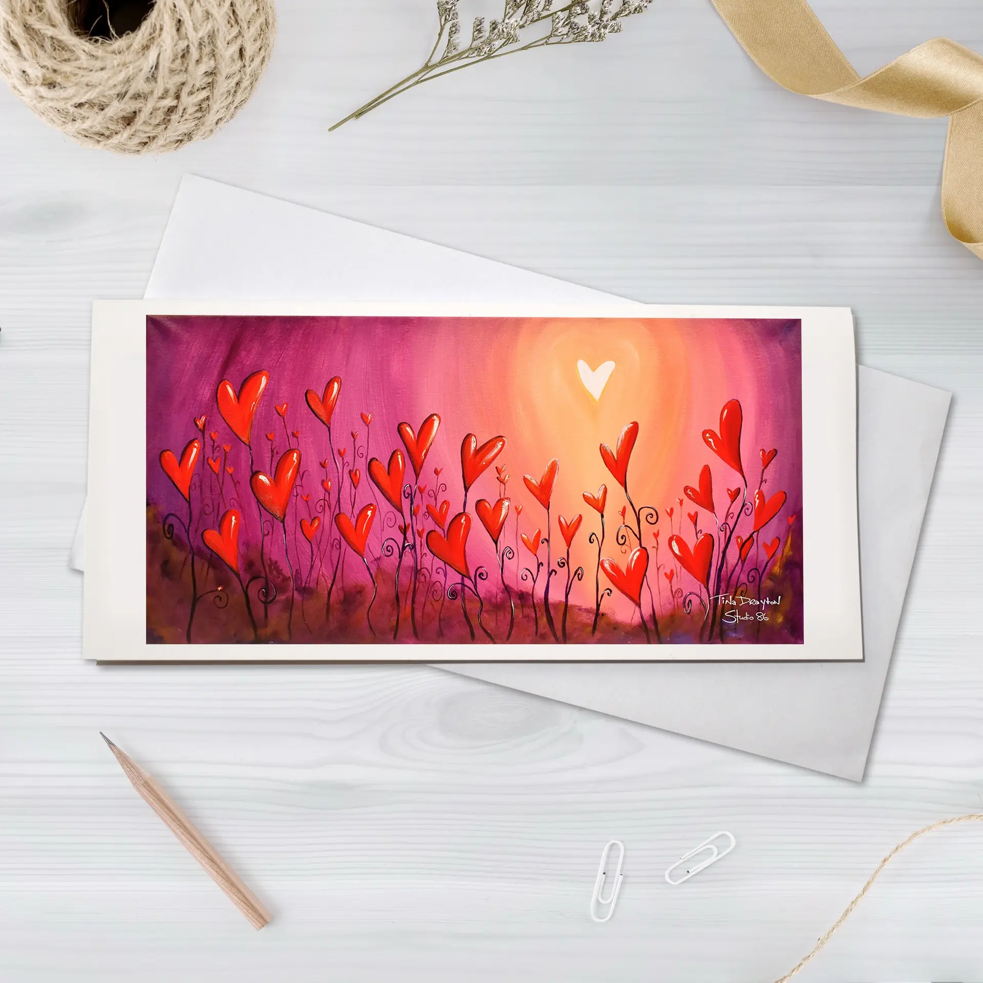Field of Hearts Greeting Card