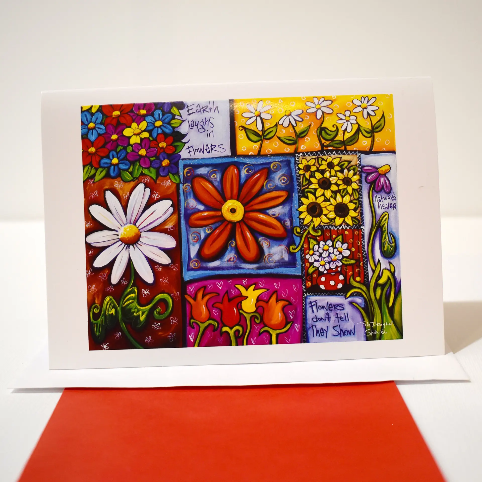 Patchwork Flowers Greeting card