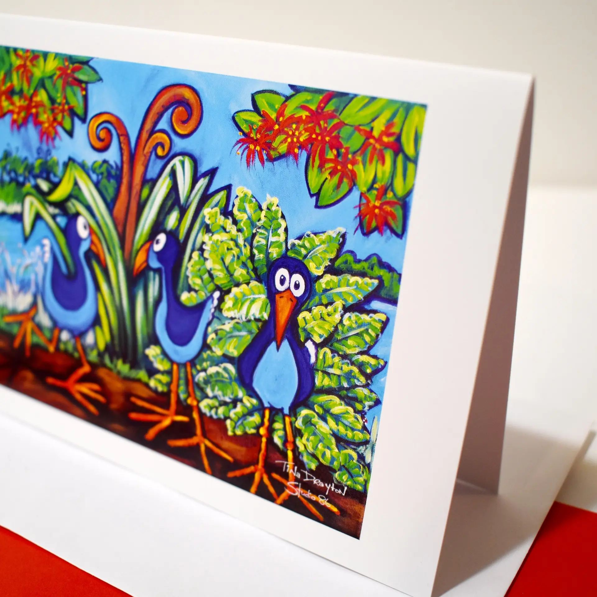 Three Pukekos Greeting card