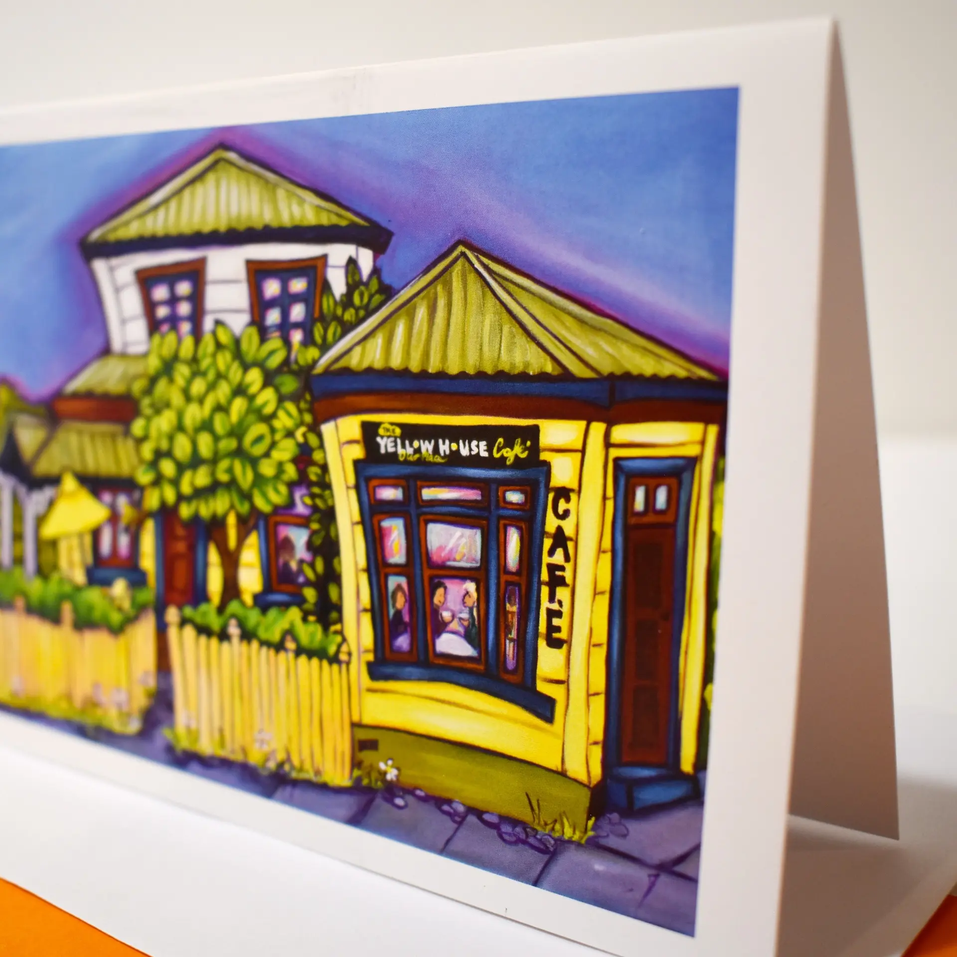 Yellow House Cafe Greeting Card