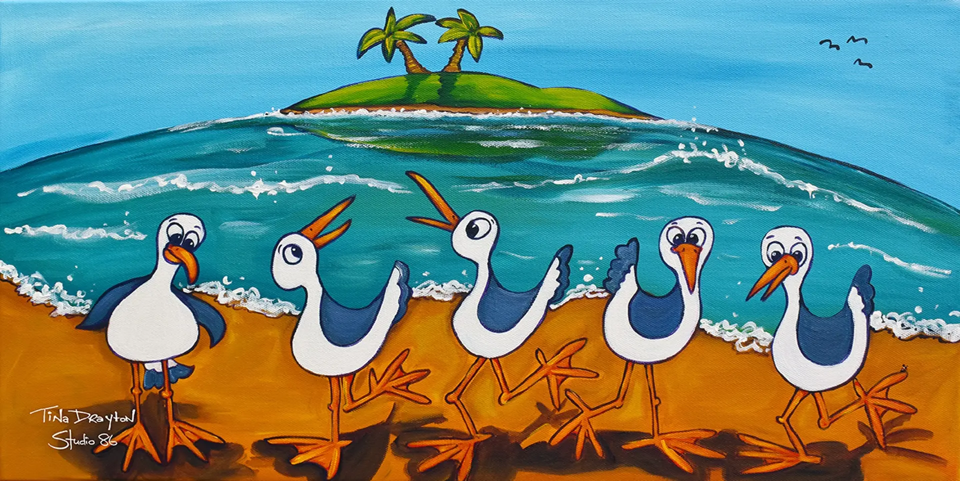 Sea-gulls Block Print