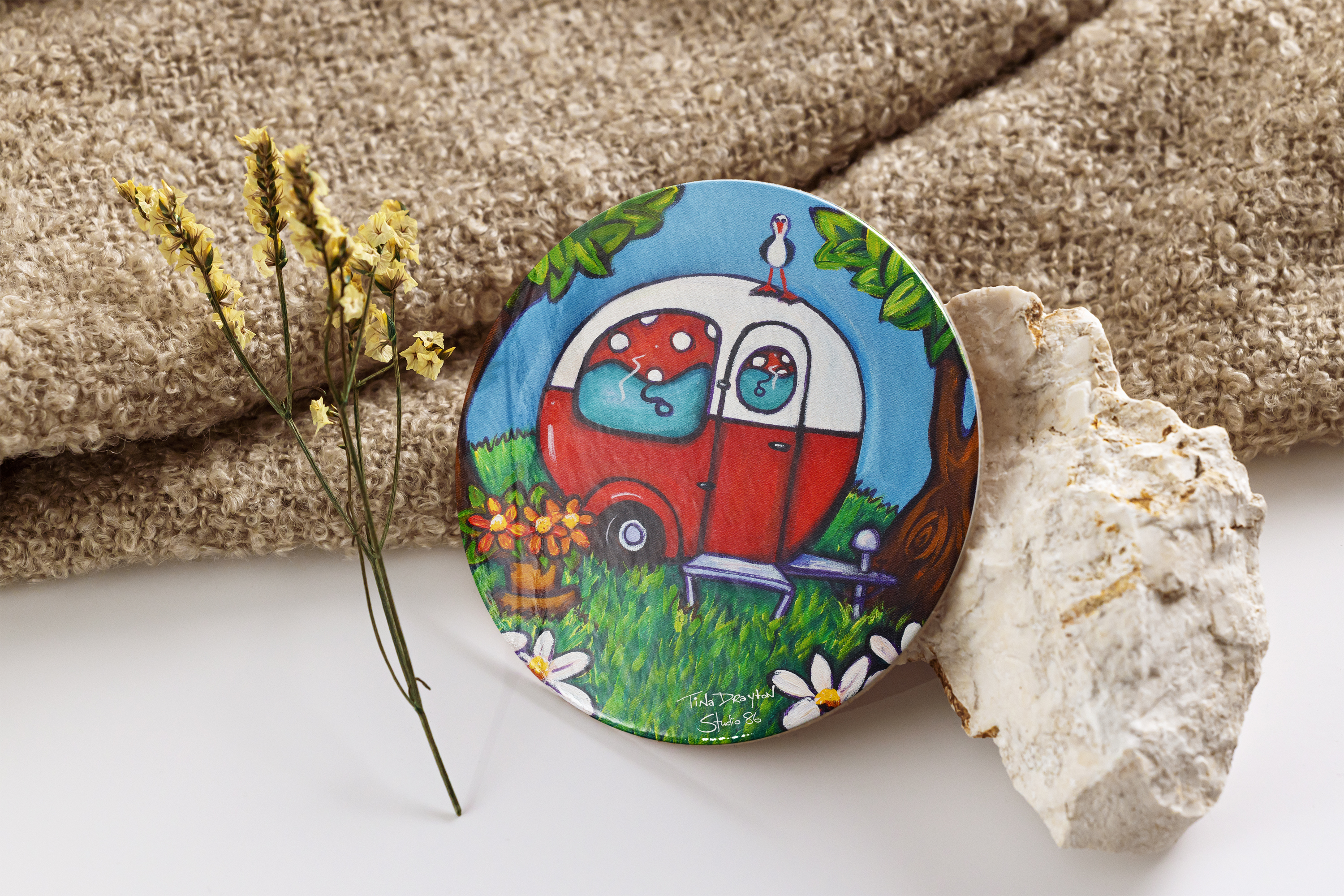 Caravan with Seagull coaster