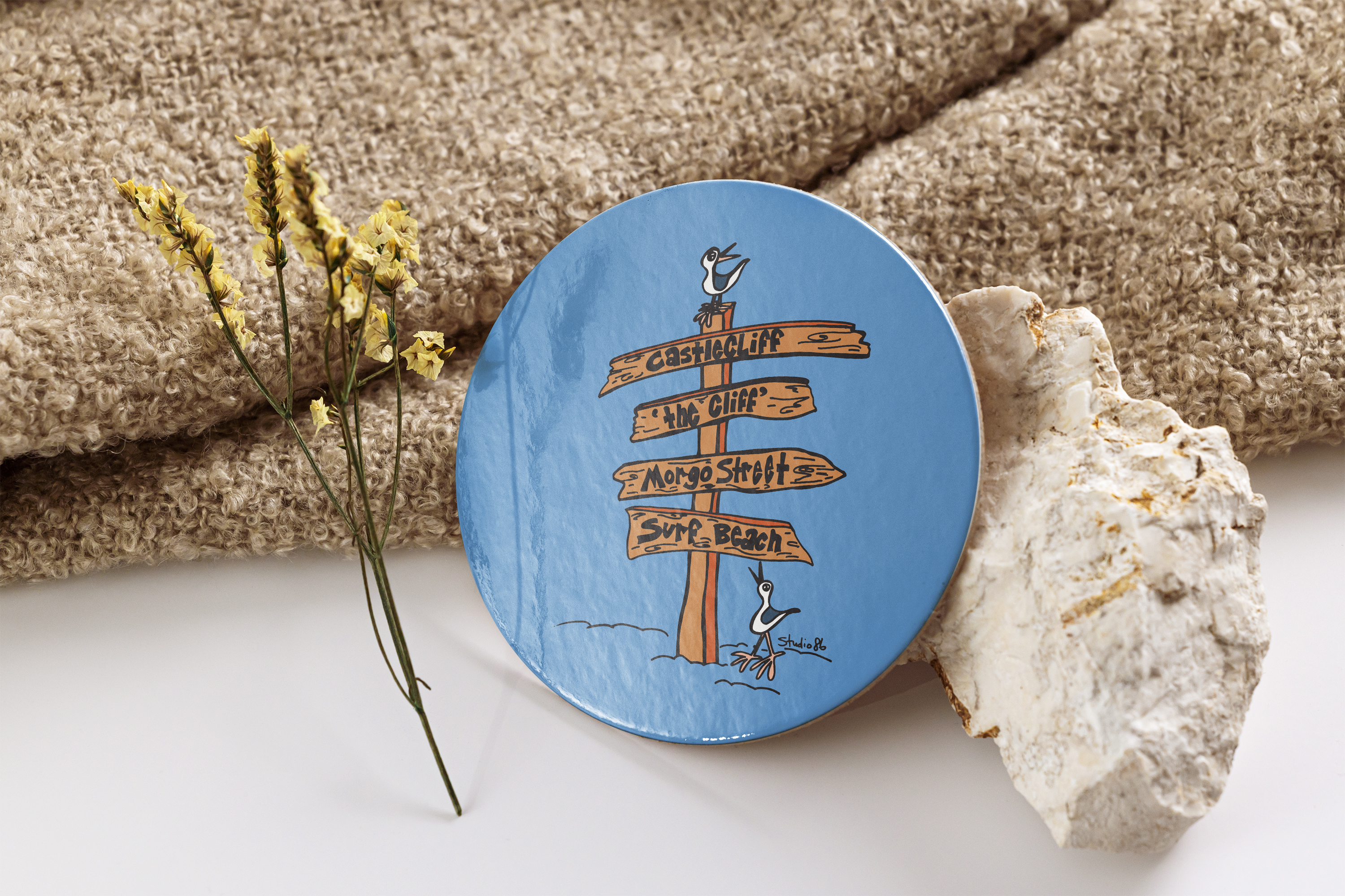 Castlecliff blue Coaster