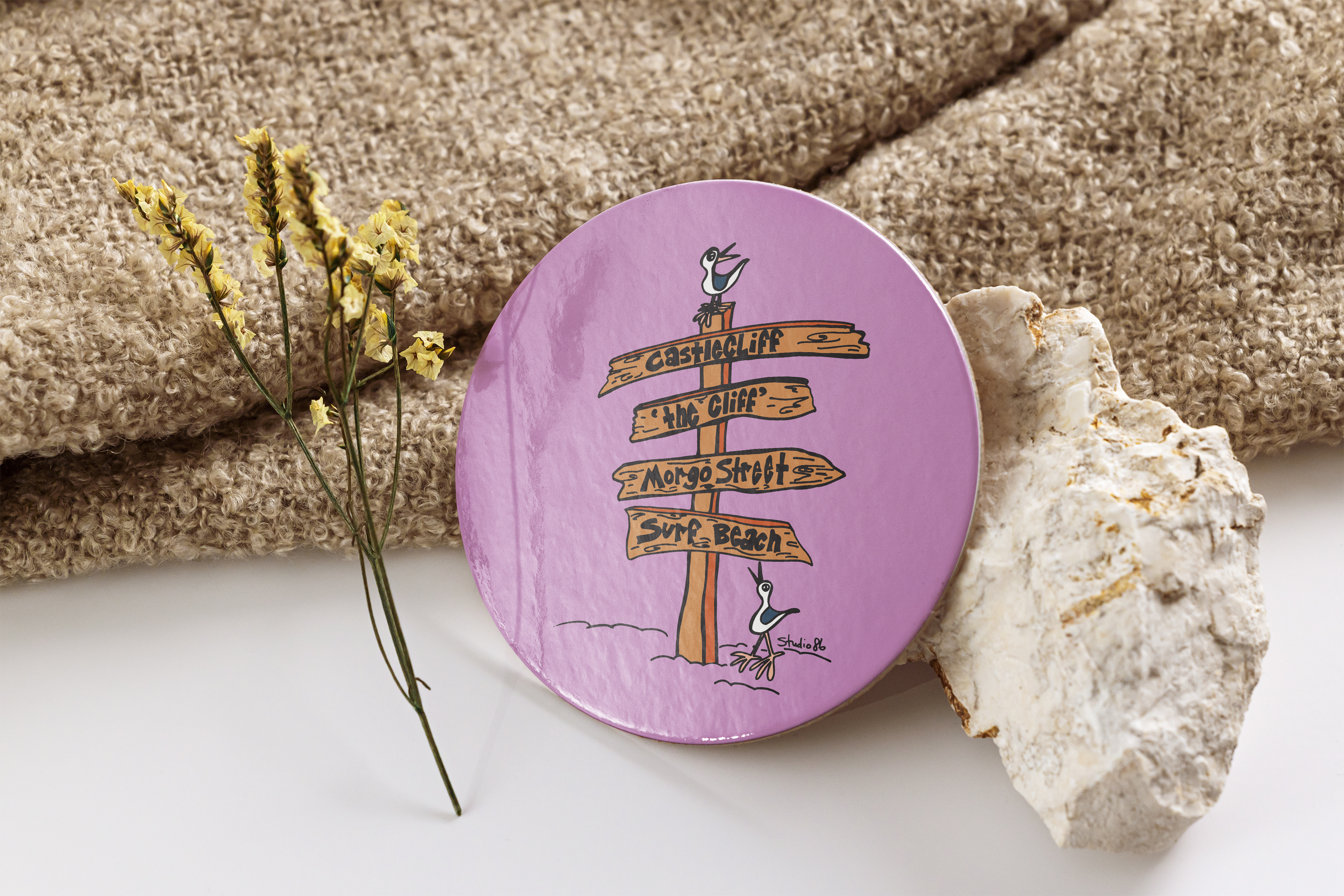 Castlecliff pink Coaster