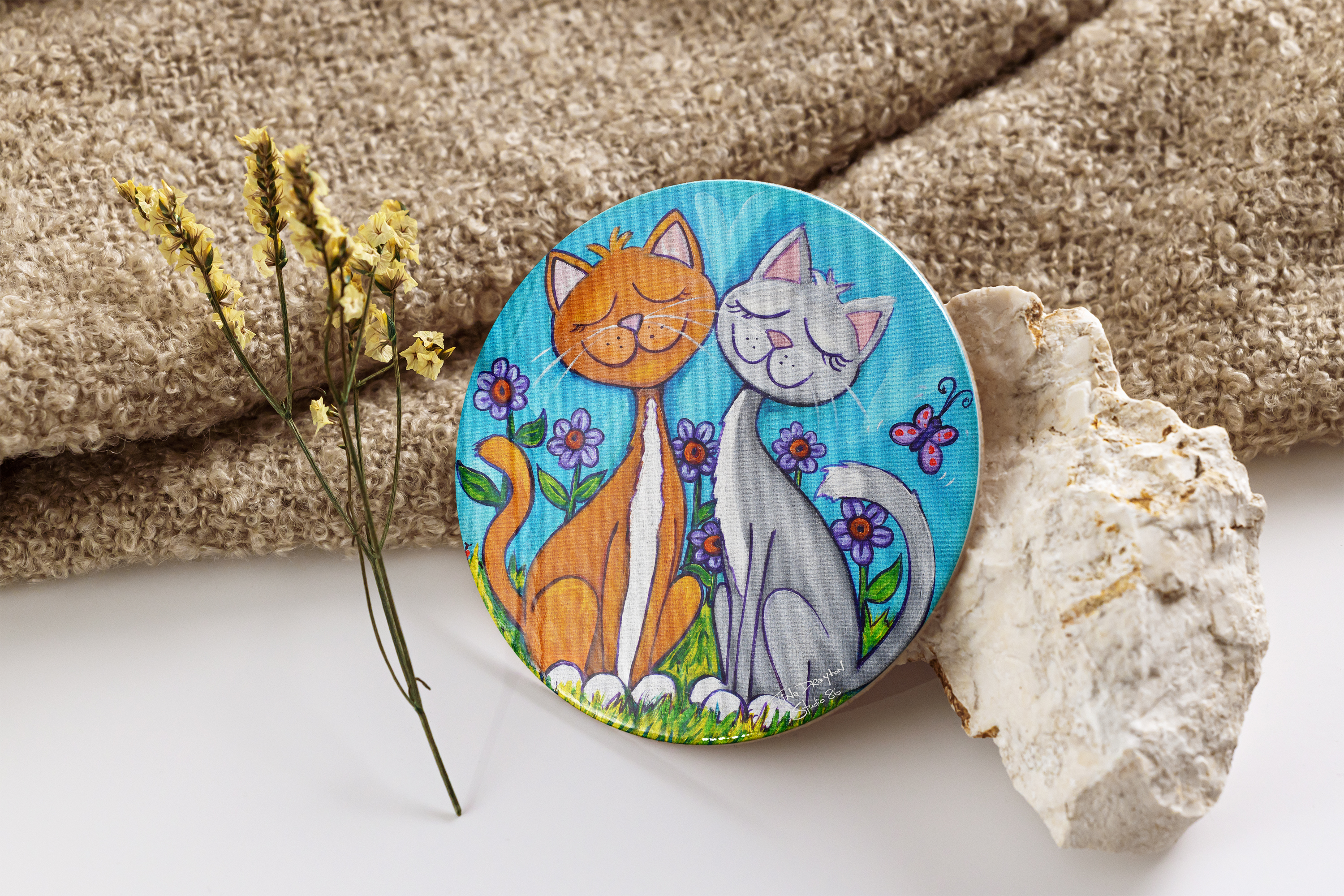 Cat Couple coaster
