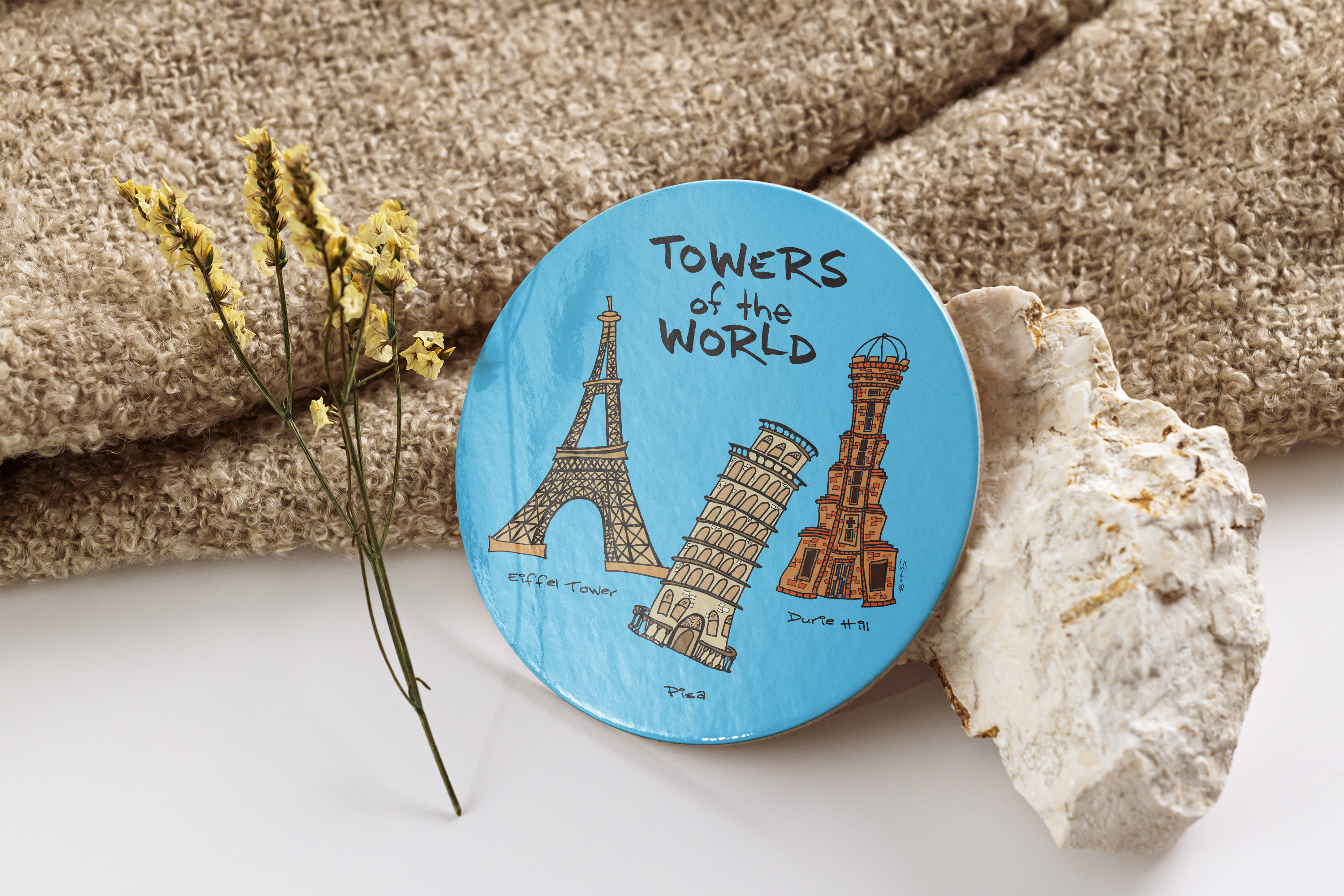 Towers of the World Blue Coaster