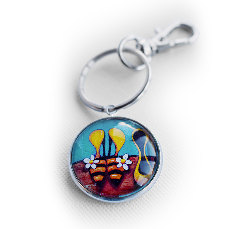 Striped Heels Keyring