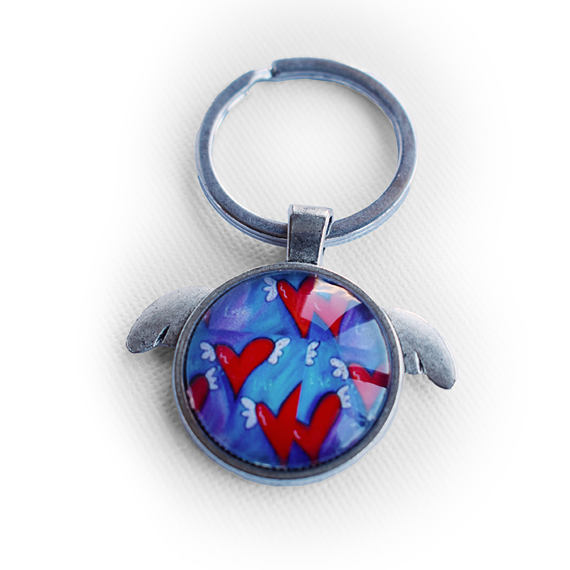 Heart with Angel wings Key-Ring