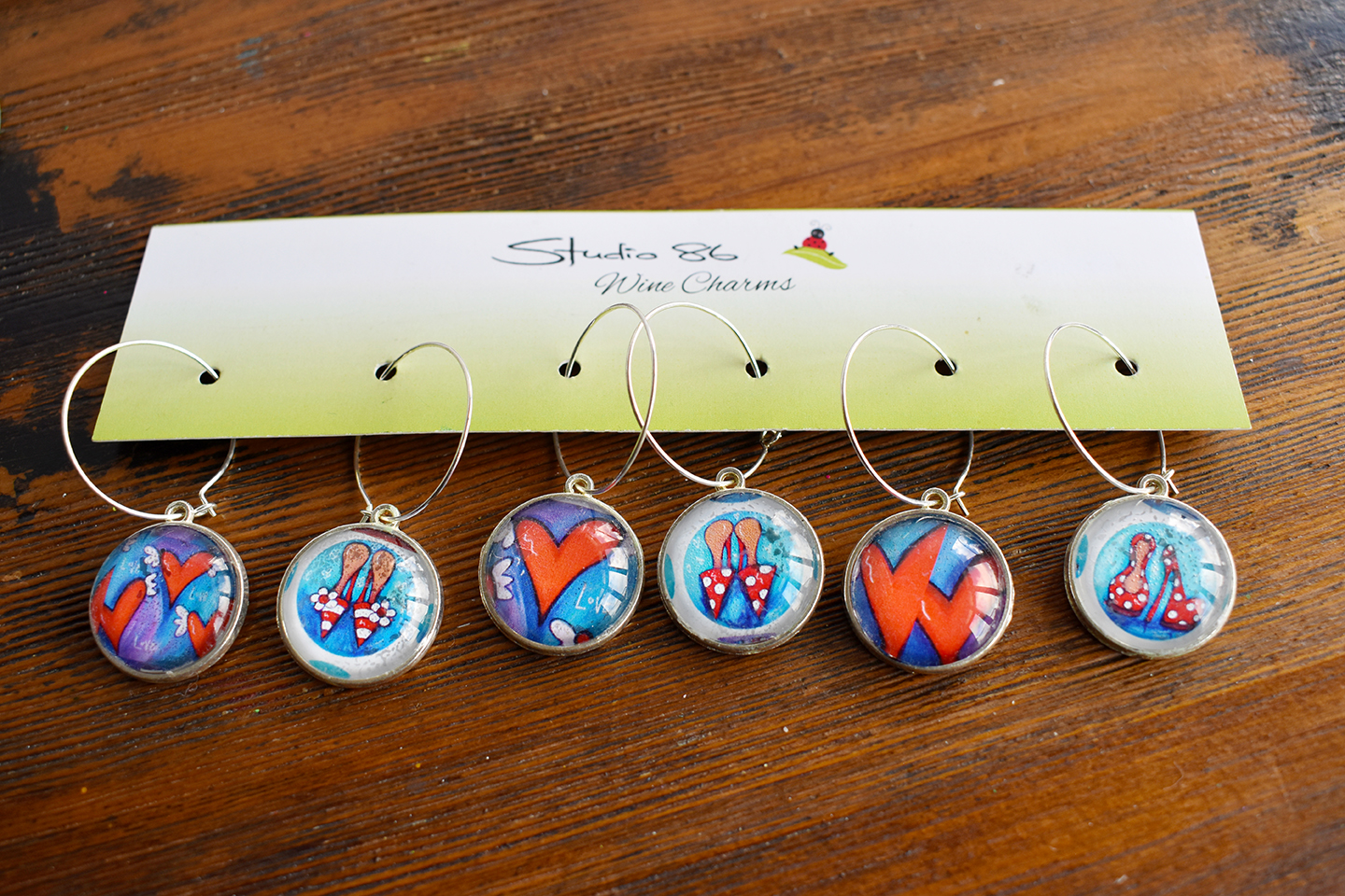 Shoes & Heart Wine Charms