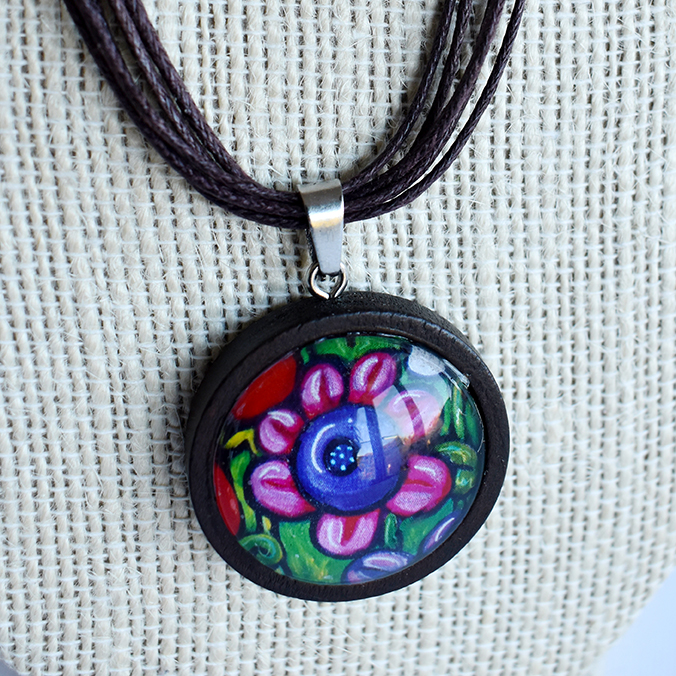 Magenta Flower Necklace